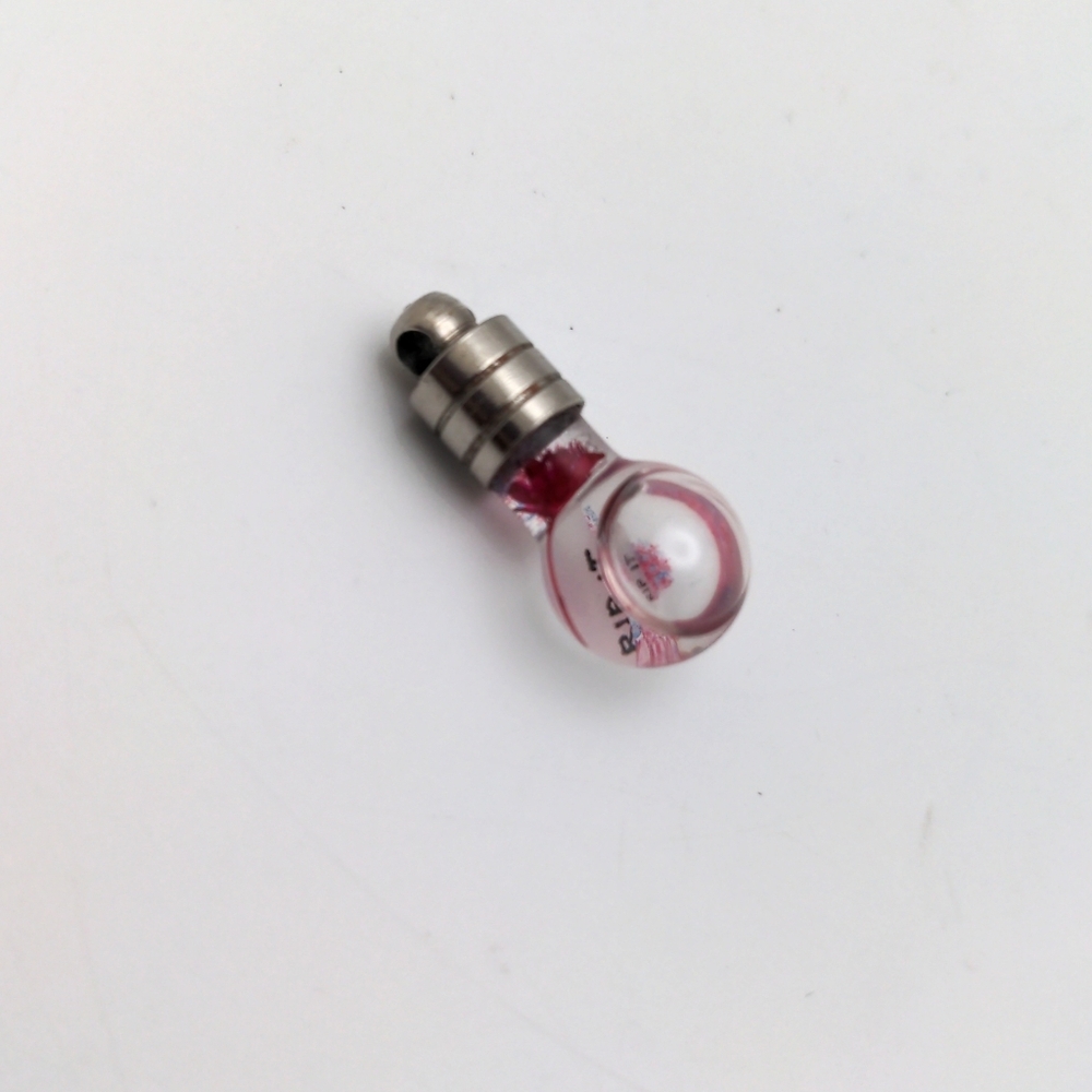 Personalized Jenna Pendant with Fuchsia Flower